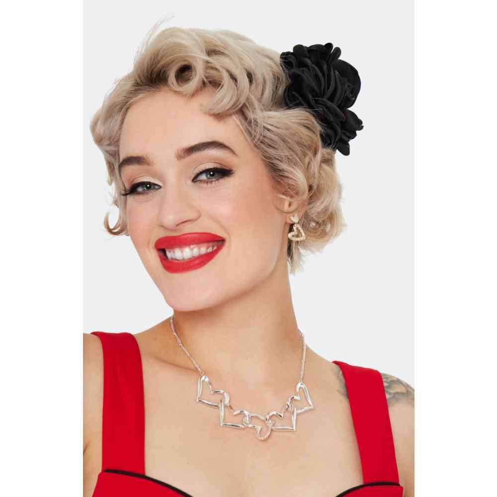 Voodoo Vixen - Rose Flower Hair flower - Black